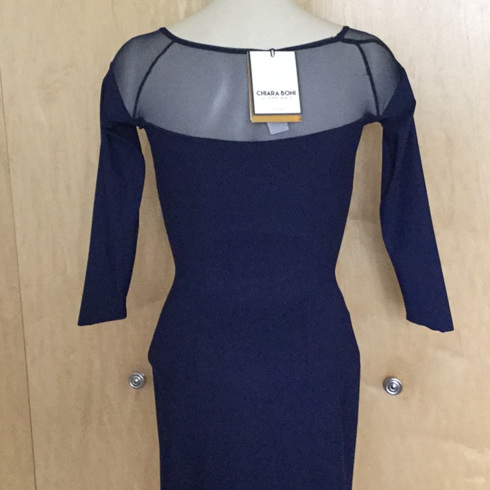 Chiara Boni Zefira Long-Sleeve Illusion Gown - Picture 7 of 8